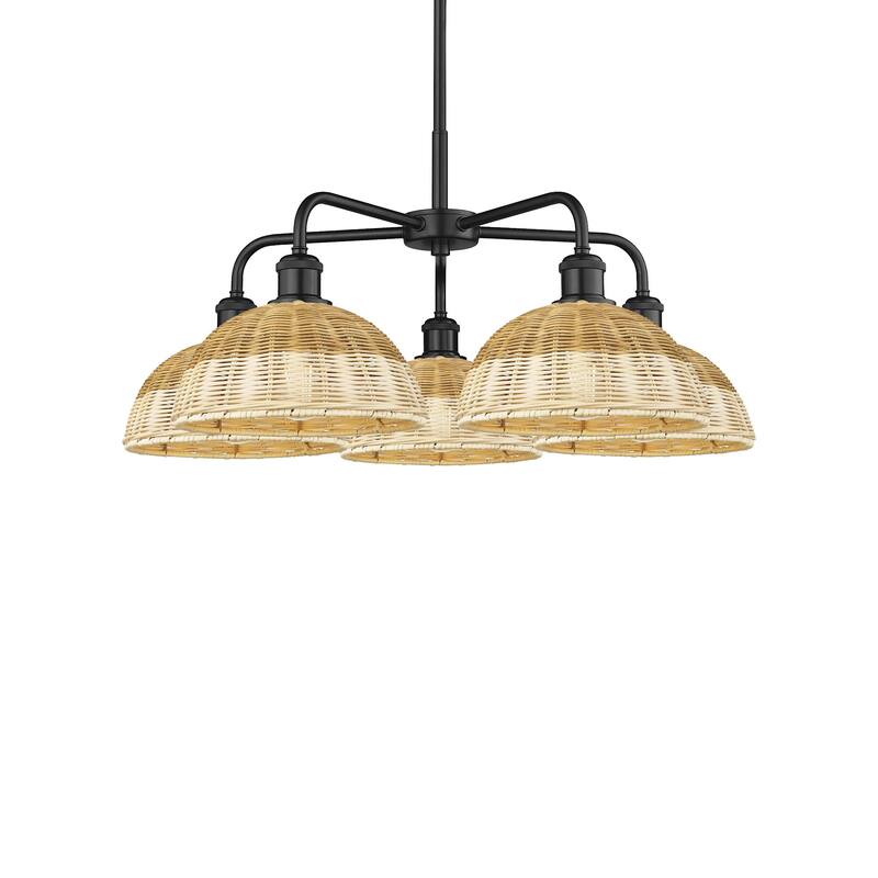 Innovations Lighting 516-5CR-14-28 Bristol Natural II Chandelier - Matte Black / Natural