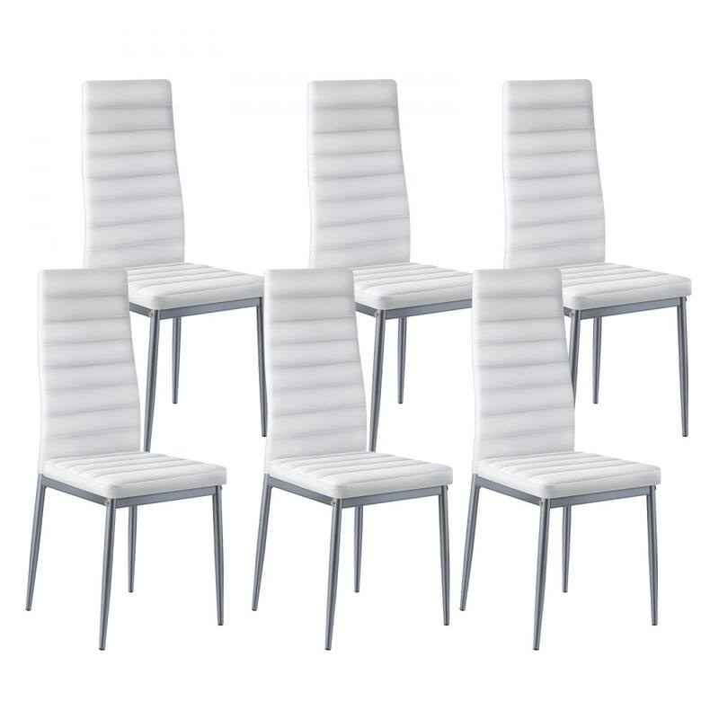 Metal PVC Leather Dining Chair Set Ergonomic Modern Seat