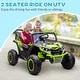 preview thumbnail 3 of 5, Green 24V UTV Ride-On, 4MPH, Music & Lights for Kids Ages 3-8