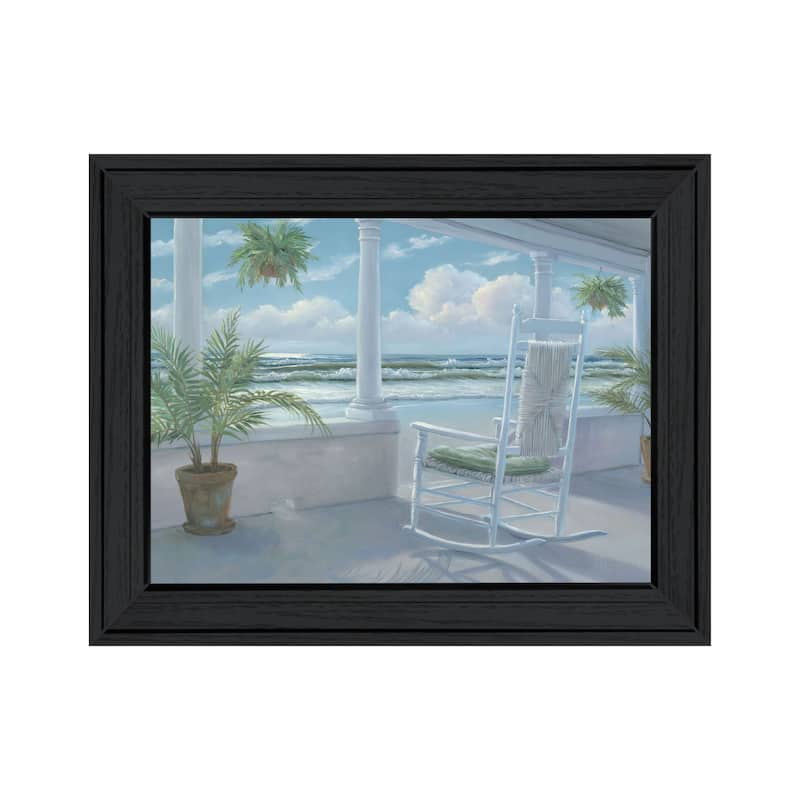 TrendyDecor4U Coastal "Coastal Porch I" Framed Print Wall Art