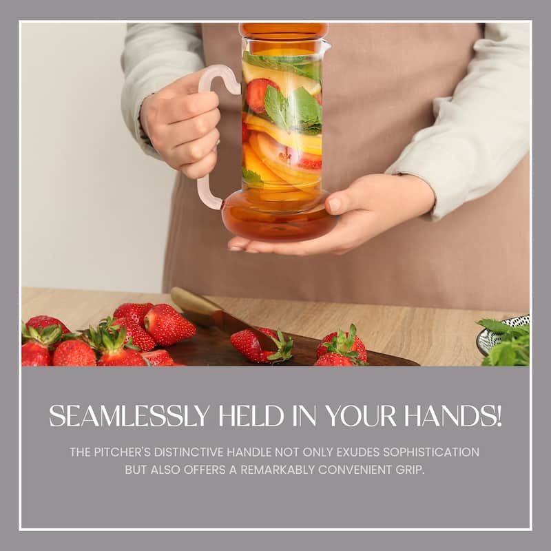 Elle Decor Bedside Pitcher Set Carafe with Cup - 32-Ounce Carafe