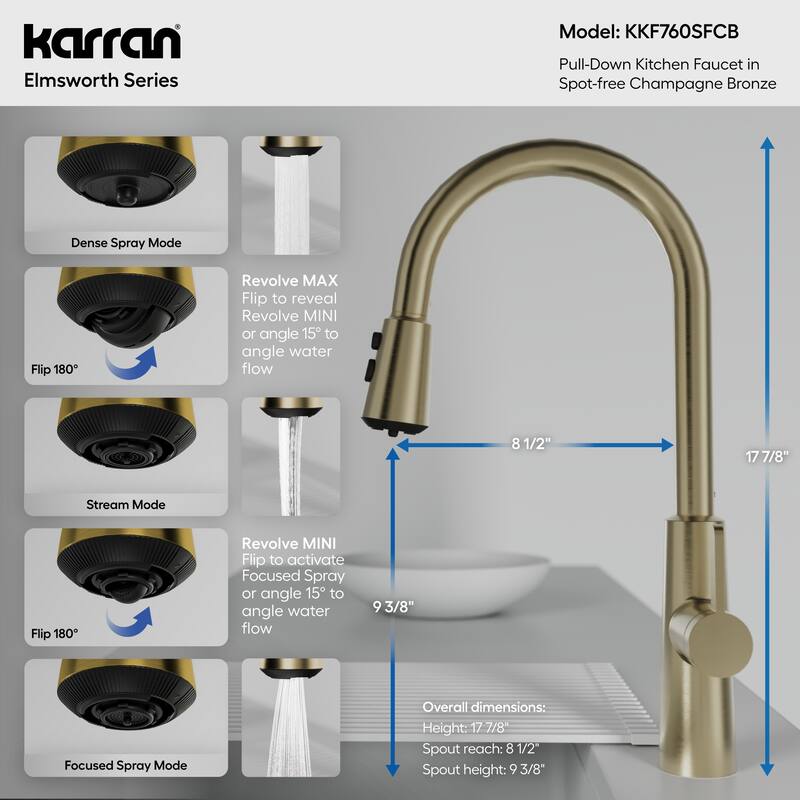 Karran Elmsworth Pull-Down Sprayer Kitchen Faucet