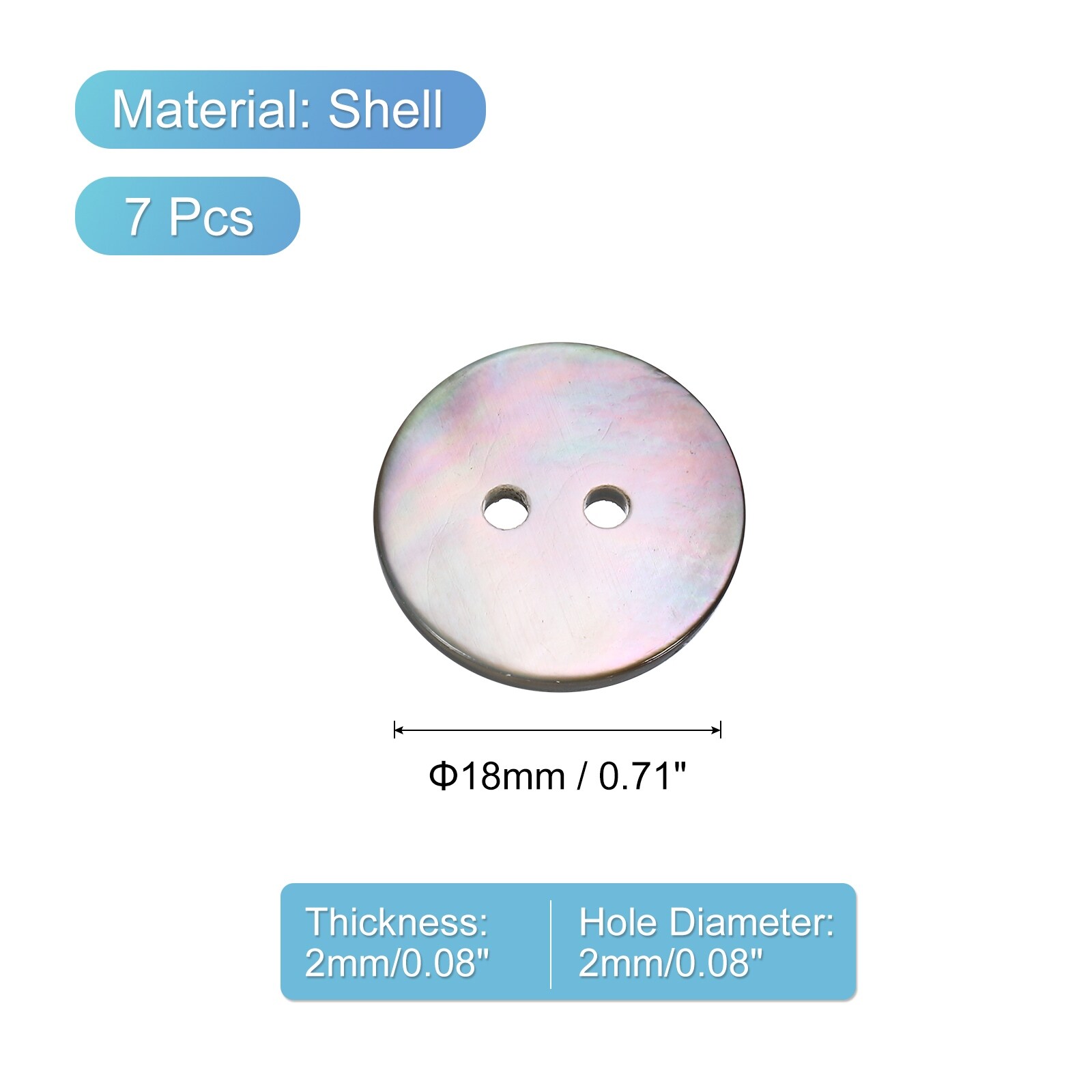 Natural Shell Buttons, 2 Hole Mother of Pearl Buttons for Clothes Coats Suits Jacket Jeans Skirts Sewing Craft DIY Decoration