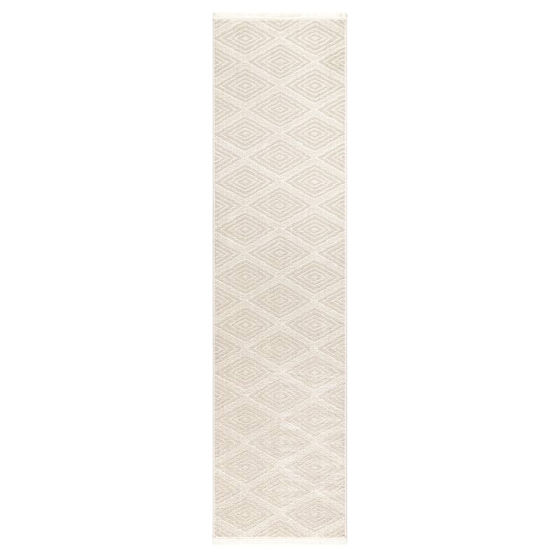 TOWN & COUNTRY EVERYDAY Rein Solid Diamond Everwash Washable Non-Slip Backing Area Rug