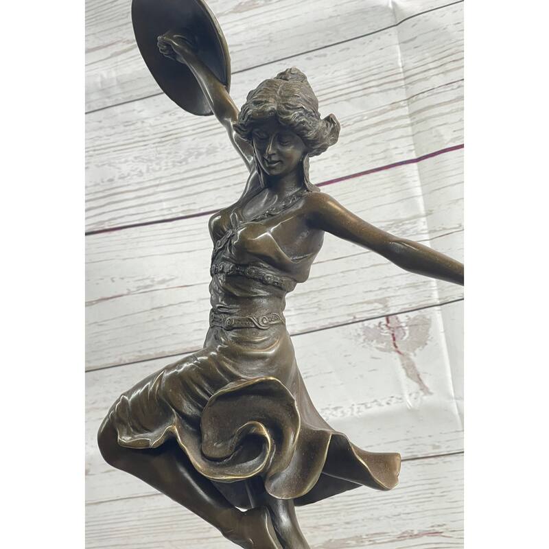 Claire Colinet Bronze Dancer Statue Music Lover Sexy Woman Sculpture Decor