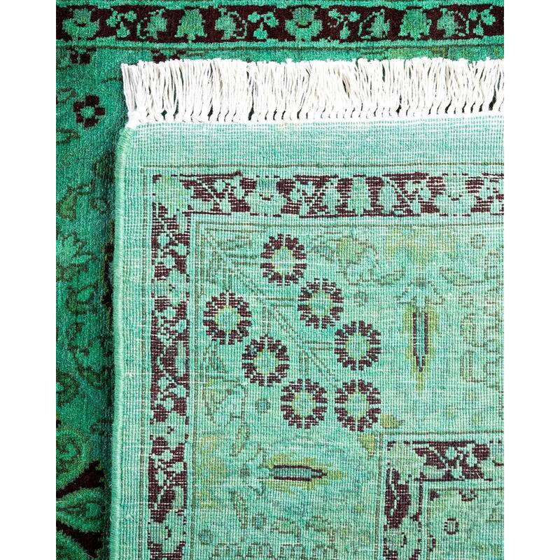 Contemporary Overdyed Wool Hand Knotted Runner - 3' 0" x 12' 4"