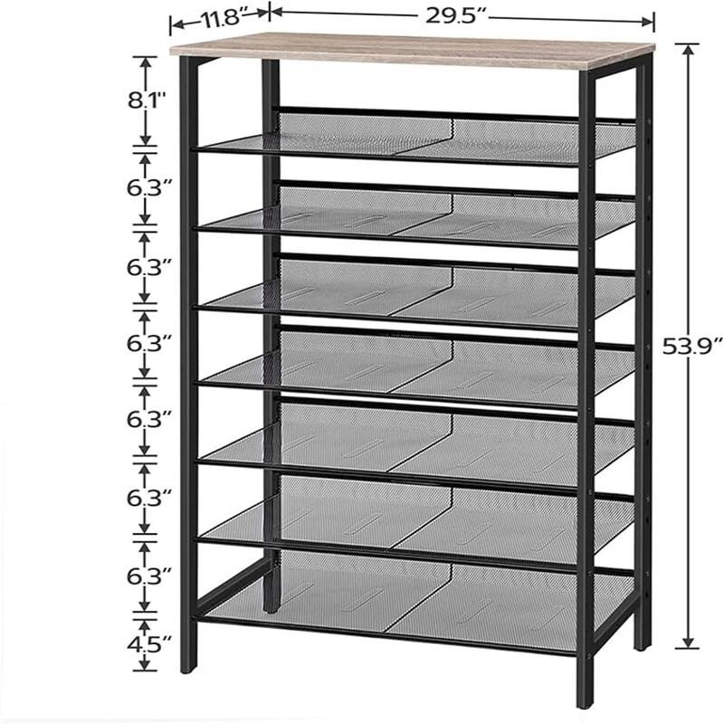 Shoe Rack Organizer - 29.5"D x 11.8"W x 53.9"H