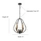 preview thumbnail 7 of 5, Elora 3-Light Farmhouse Foyer Chandelier - 15 In. Wide