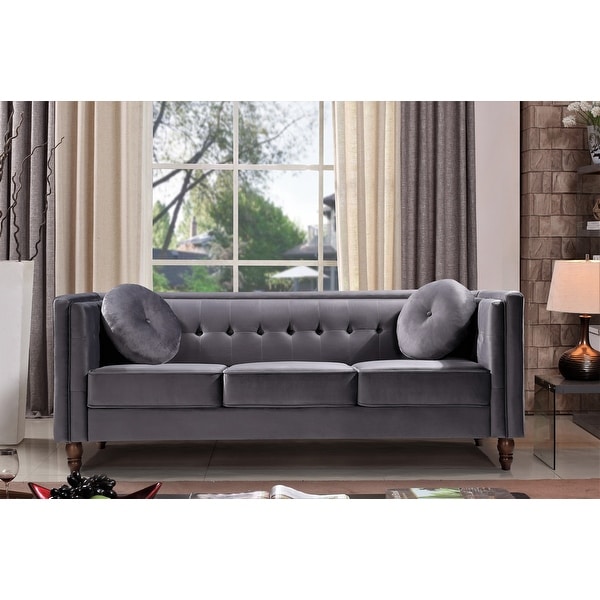 Roberta Velvet Chesterfield Sofa On Sale Bed Bath Beyond
