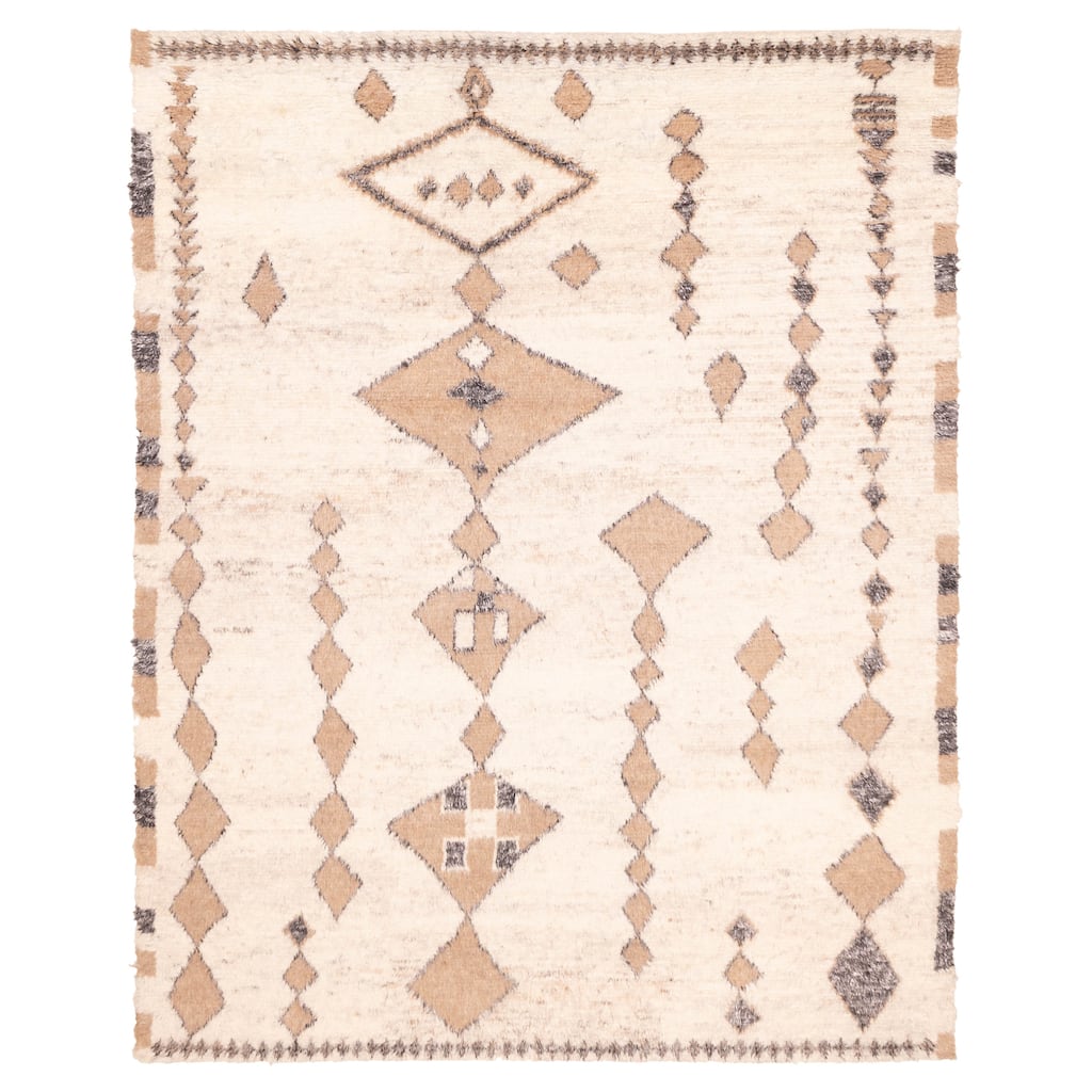ECARPETGALLERY Hand-knotted Tangier Ivory Wool Rug - 8'0 x 10'2