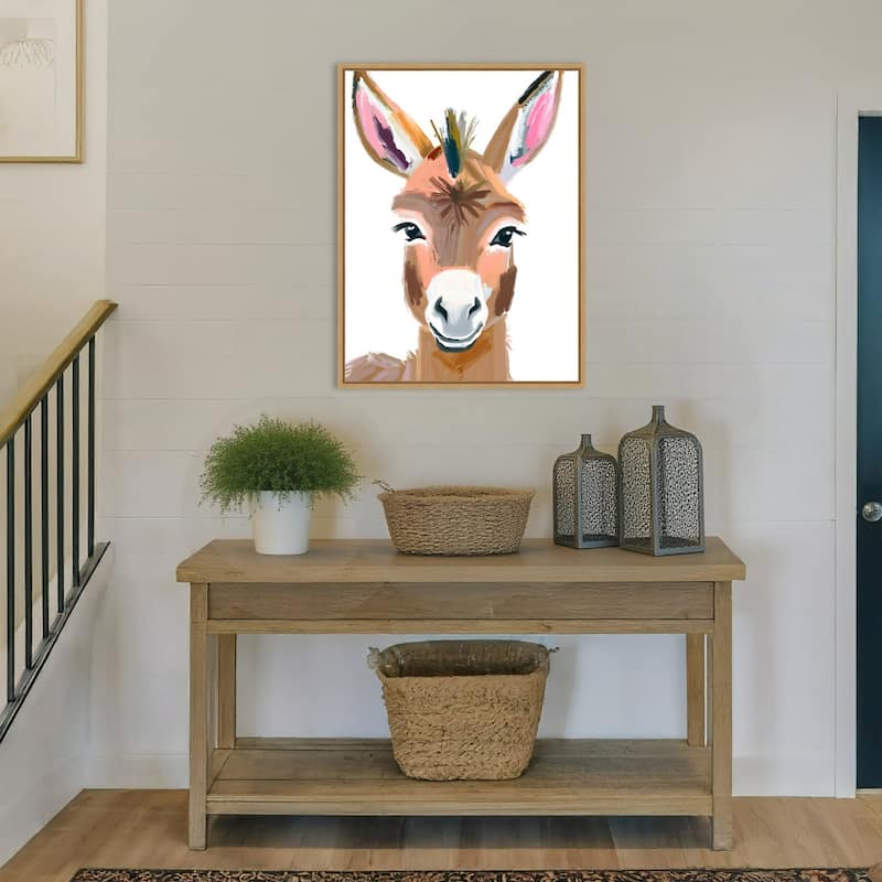 Esel Donkey by Ohkimiko Framed Canvas Wall Art