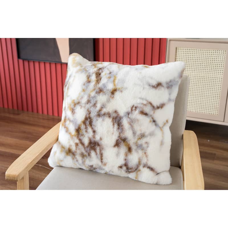 Faux Rabbit Fur Printed Pillow