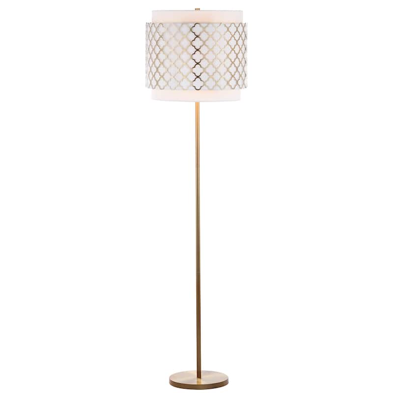 SAFAVIEH Lighting 62-inch Priscilla Gold Floor Lamp - 16.5"x16.5"x61.5"
