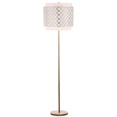 SAFAVIEH Lighting 62-inch Priscilla Gold Floor Lamp - 16.5"x16.5"x61.5"
