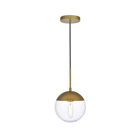 1-light Mid-century Adjustable Pendant with 8-inch Glass Orb Shade
