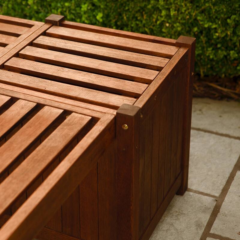 Outdoor Eucalyptus Wood Square Planter - On Sale - Bed Bath & Beyond ...