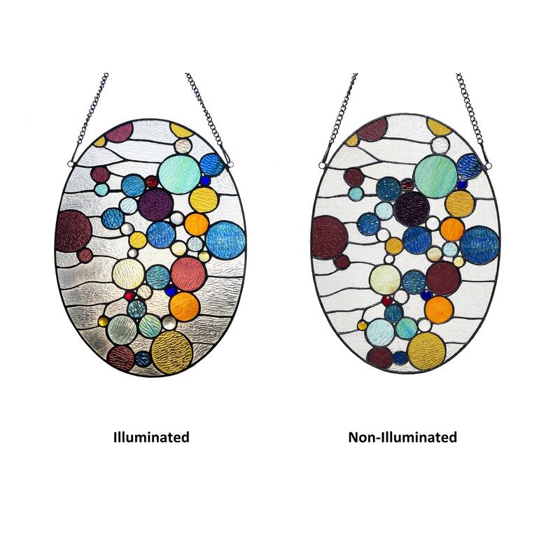 Bubbles 20"H x 14.5"W Oval Window Panel/ Suncatcher