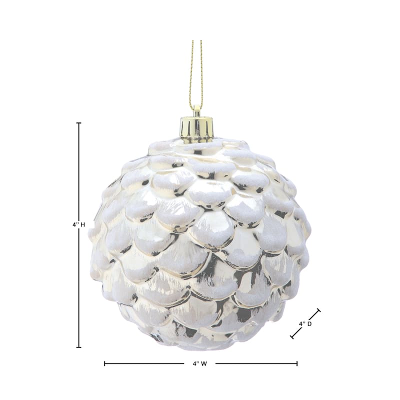 100mm Shiney Globe Cone Ornament Box of 4