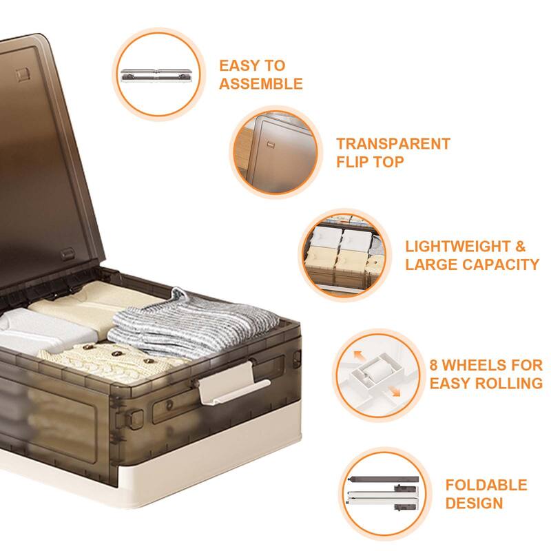 2-Pack Under Bed Storage With Wheels Underbed Storage