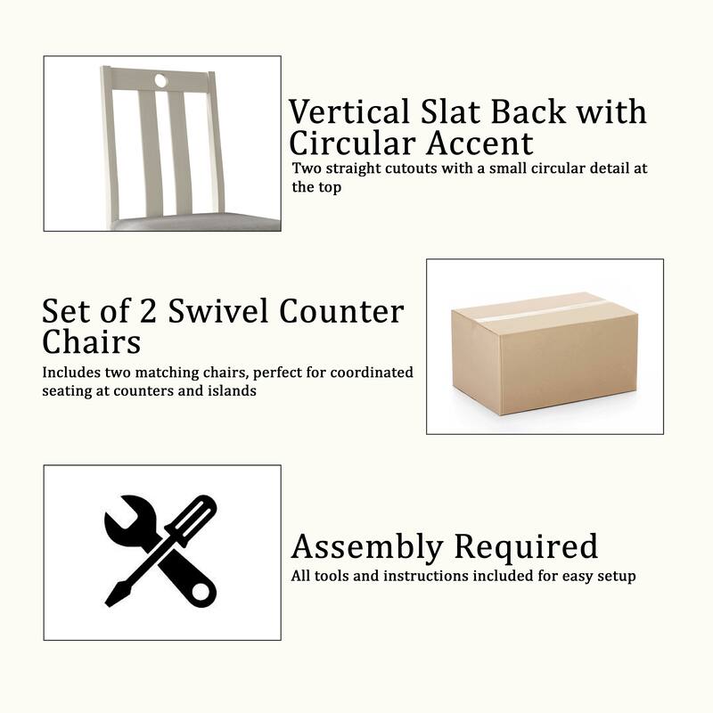 CraftPorch Mid Century Swivel Counter Chairs