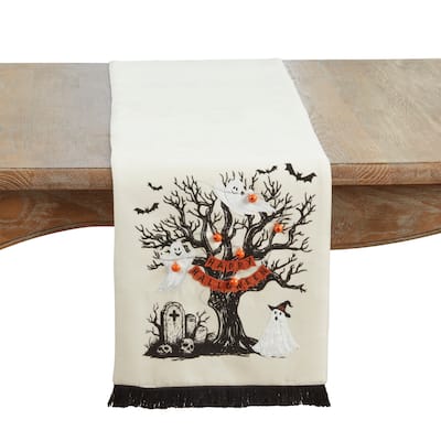 Happy Halloween Tree Table Runner - 13"x72"
