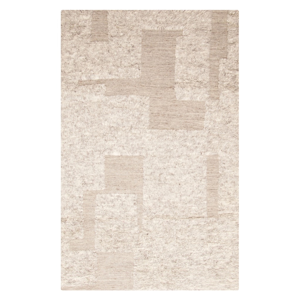 ECARPETGALLERY Hand-knotted Tangier Light Grey Wool Rug - 5'1 x 8'0