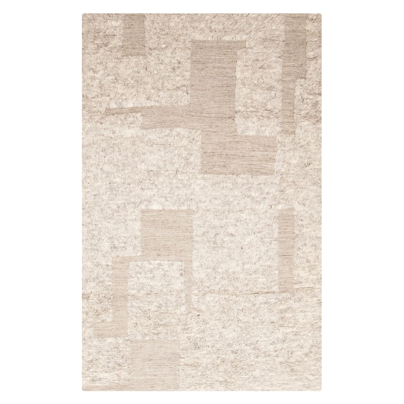 ECARPETGALLERY Hand-knotted Tangier Light Grey Wool Rug - 5'1 x 8'0