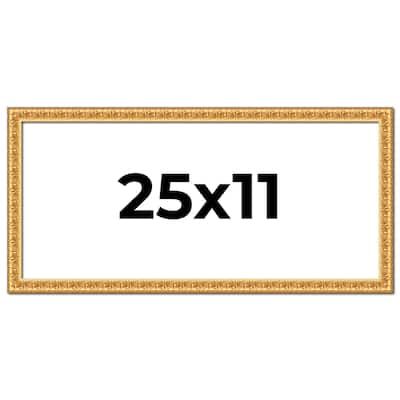 25x11 Frame Gold Real Wood Picture Frame Width 1 inches | Interior