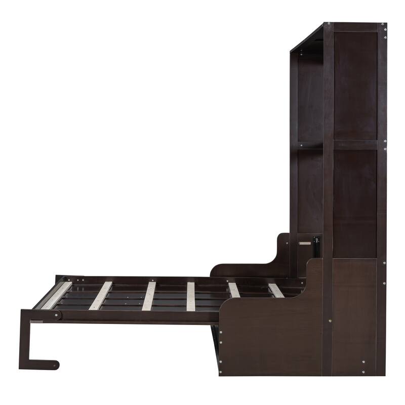 Queen Size Foldable Wall Bed with Cushion, Space-Saving Furniture for Multi-Use Rooms