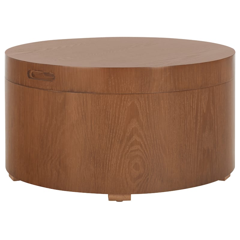 SAFAVIEH Home Collection Rafaela Round Tray Top Coffee Table With Storage - 23" L x 23" D x 13" H