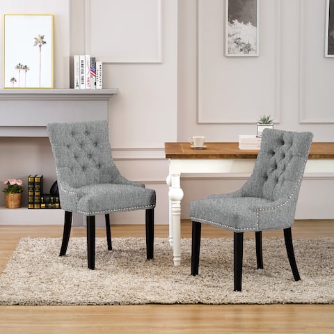 Grandview Tufted Upholstered Linen Fabric Dining Chair