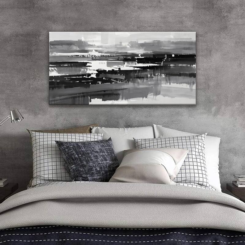 Grey And White Wall Art Painting Canvas Art Wall 