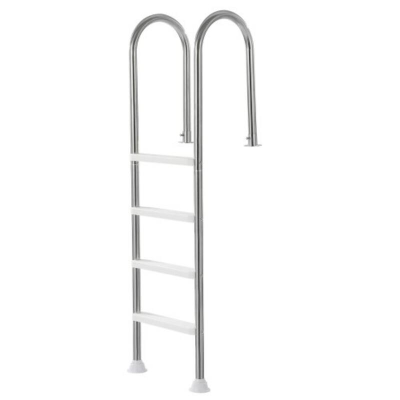 Stainless Steel 4-Step Pool Ladder with Double Handrails for 54 Inch Deck - 23.62 x 17.52 x 71.9 inch