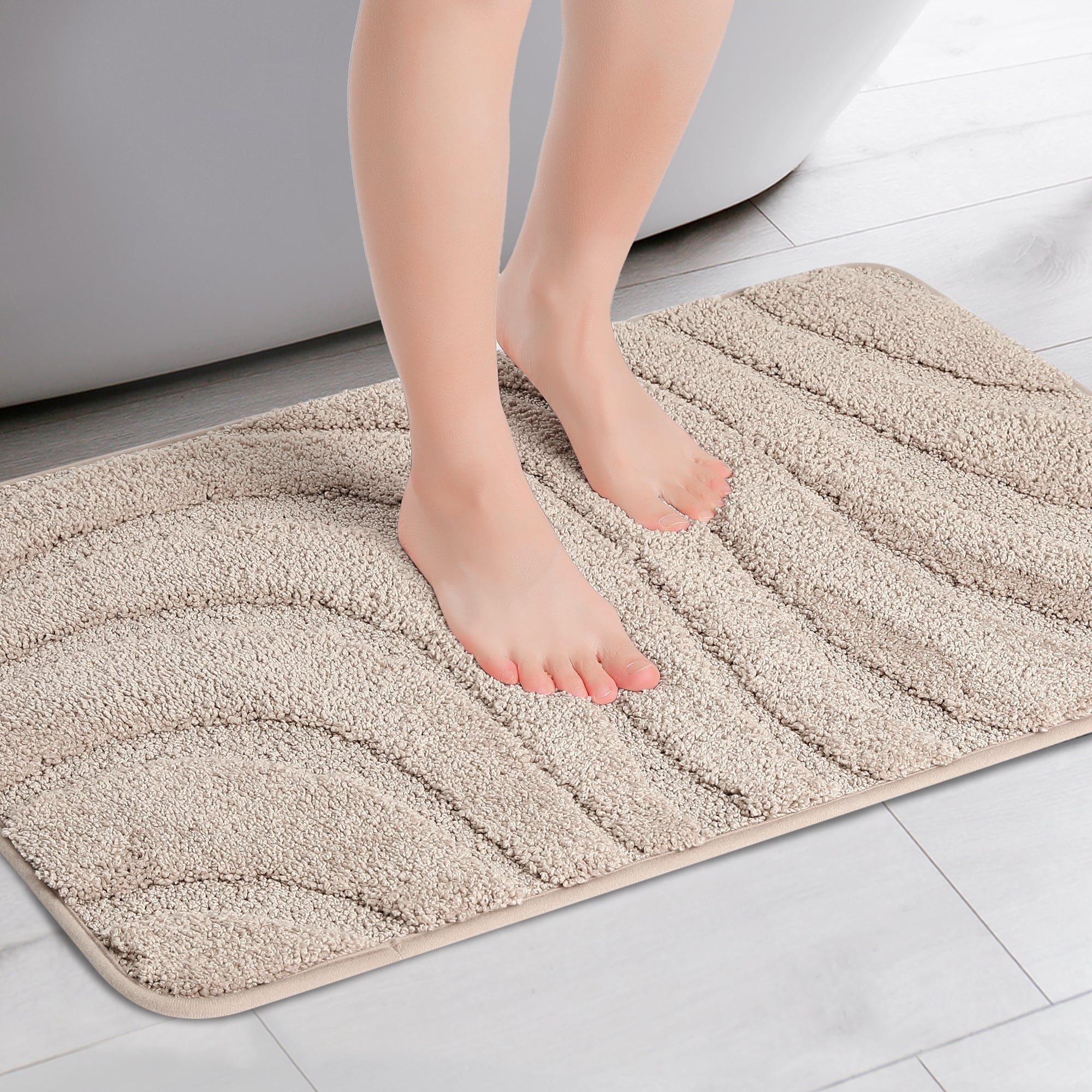 Non Slip Bath Mat, Geometry Bathroom Rug Absorbent Washable