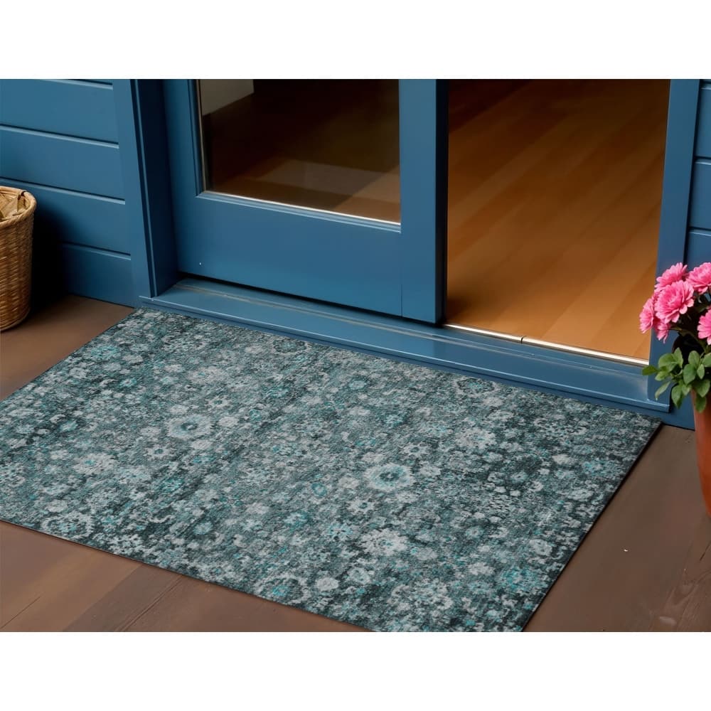 HomeRoots Oriental Traditional Rectangle Outdoor Rug
