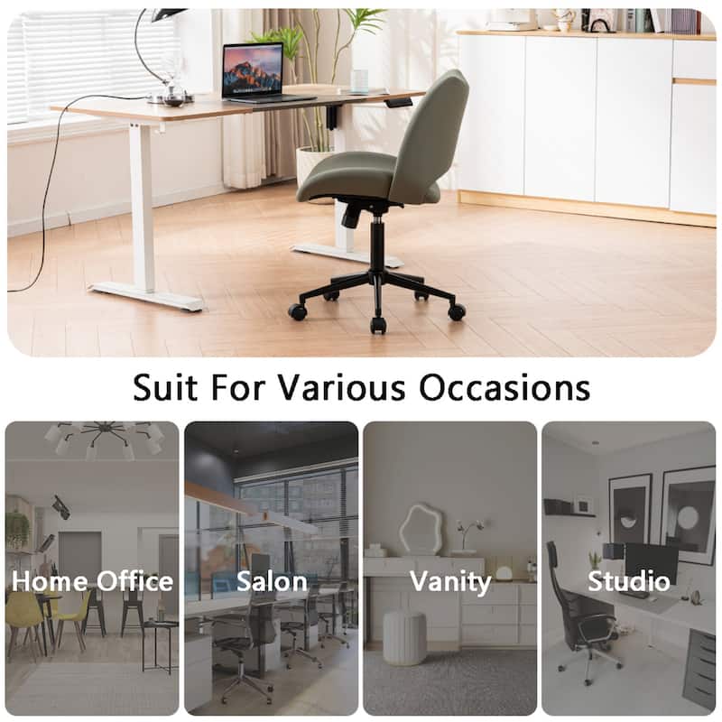 Ergonomic Faux Leather Office Chair, Swivel Task Chair