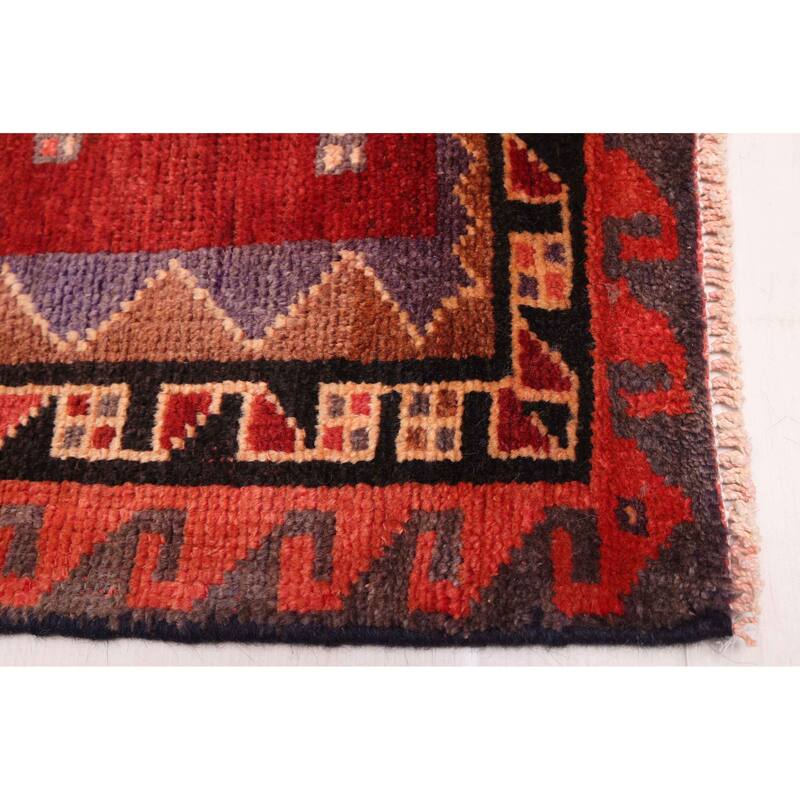 ECARPETGALLERY Hand-knotted Melis Vintage Dark Red Wool Rug - 4'4 x 6'6