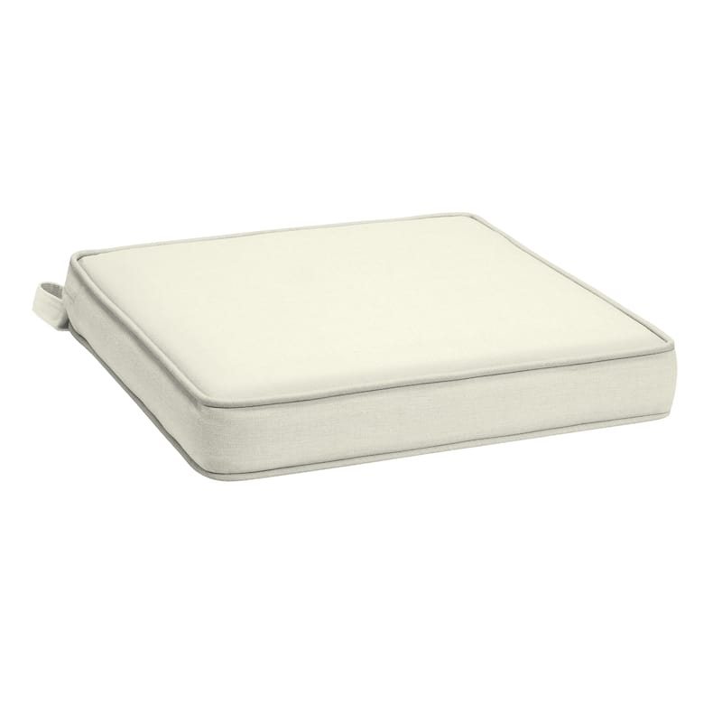 ARDEN Foam Outdoor Double Welted Dining Seat Cushion, 19 x 19 - Cream Woven Solid