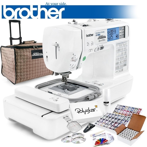Brother LB-6800PRW Project Runway Computerized Sewing Embroidery Machine w/ Grand Slam Package + 64 Embroidery Threads + More