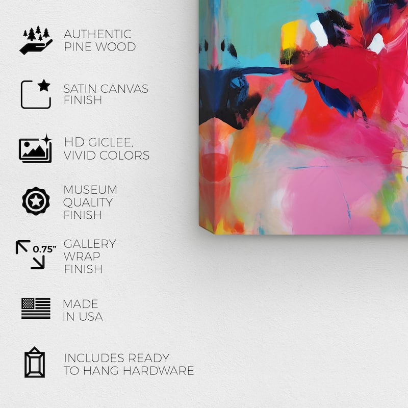 Wynwood Studio Abstract Bottom Right Corner Painting Tube Red and Modern & Contemporary Wall Art Canvas Print