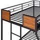 preview thumbnail 8 of 11, Twin over Full Metal Bunk Bed Modern Style Steel Frame with Safety Rail, Built-in Ladder for Bedroom, Dorm, Boys, Girls, Adults