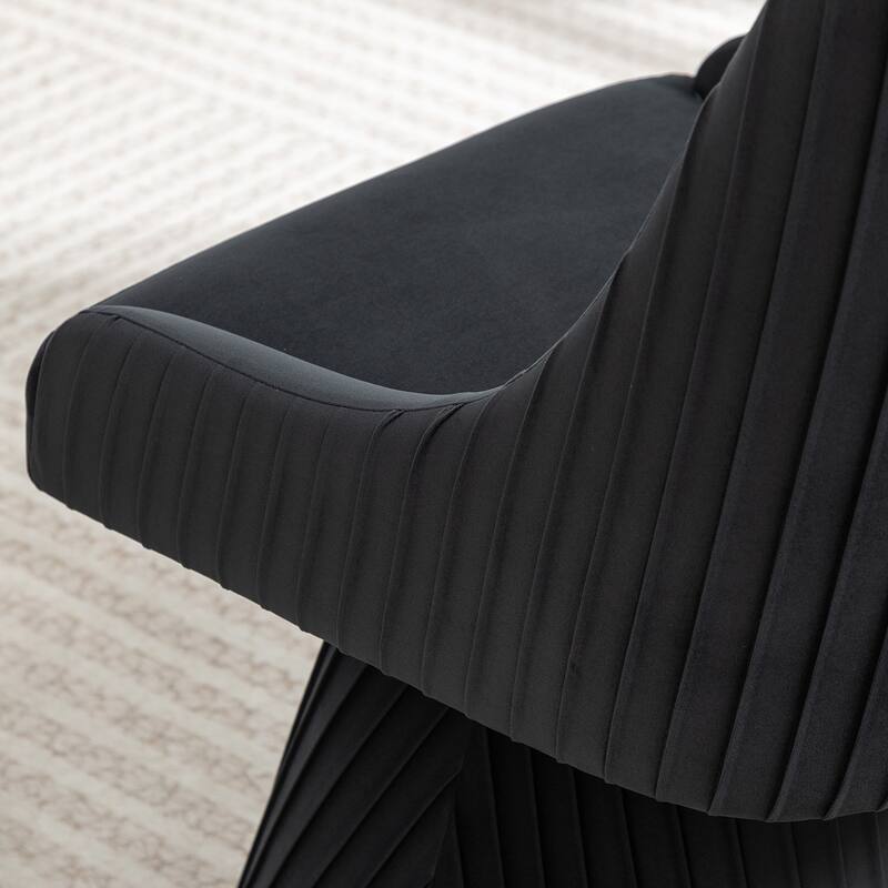 SEYNAR Modern Velvet 360 Degree Swivel Armless Dining chair Set of 2