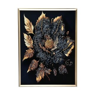 Resin Crystal Painting with PS frame - Golden Floral Leaf Gifts - On ...