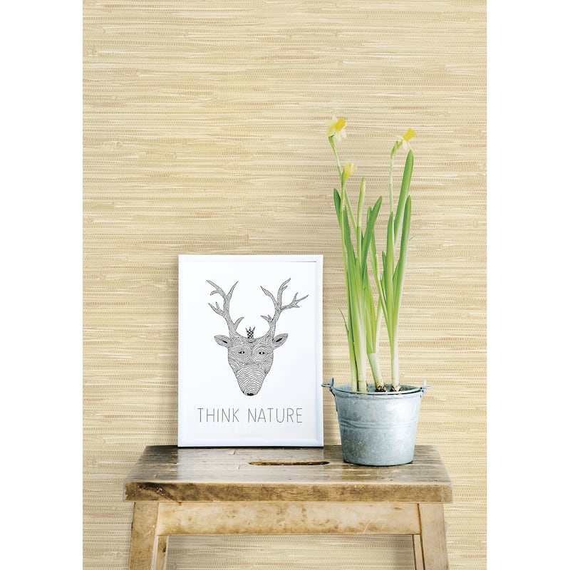 Faux Effects Palmdale Taupe Faux Grasscloth Wallpaper - Taupe