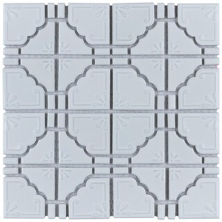 SomerTile White Porcelain Mosaic Floor Wall Tile