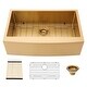 preview thumbnail 11 of 9, Lordear 30/33/36 Inch Stainless Steel Sink Farmhouse Apron Front Deep Single Bowl Gold Kitchen Sink with Accessories Gold - 30 in.W x 21 in.D x 10 in.H