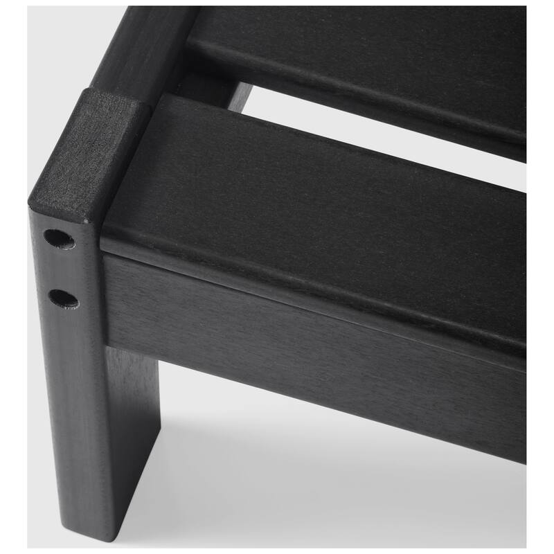 Birchwood All Weather HDPE Outdoor Patio Deep Seating Black Armless Chair With Cushions (1-Piece)