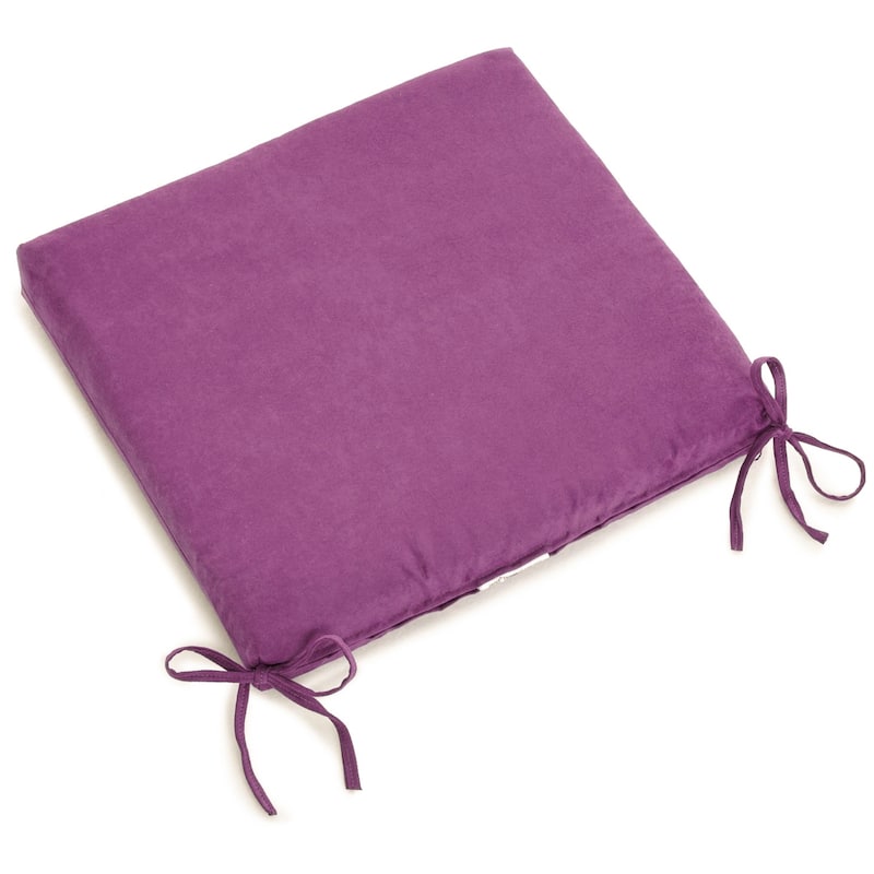 20-inch by 19-inch Microsuede Chair Cushion with Ties (Set of 1, 2, or 4) - Single - Ultra Violet