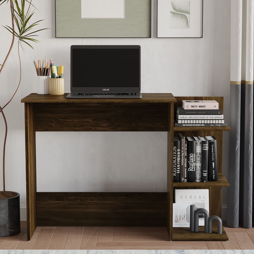 CraftPorch Classic 43 Inch Writing Desk with 3- Open Shelf