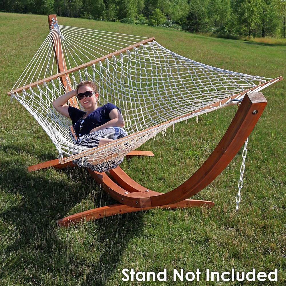 sunnydaze cotton rope hammock